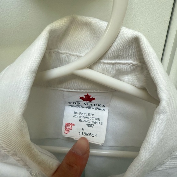 EUC Kids White Button Up Shirt Uniform size 6 - Picture 3 of 5